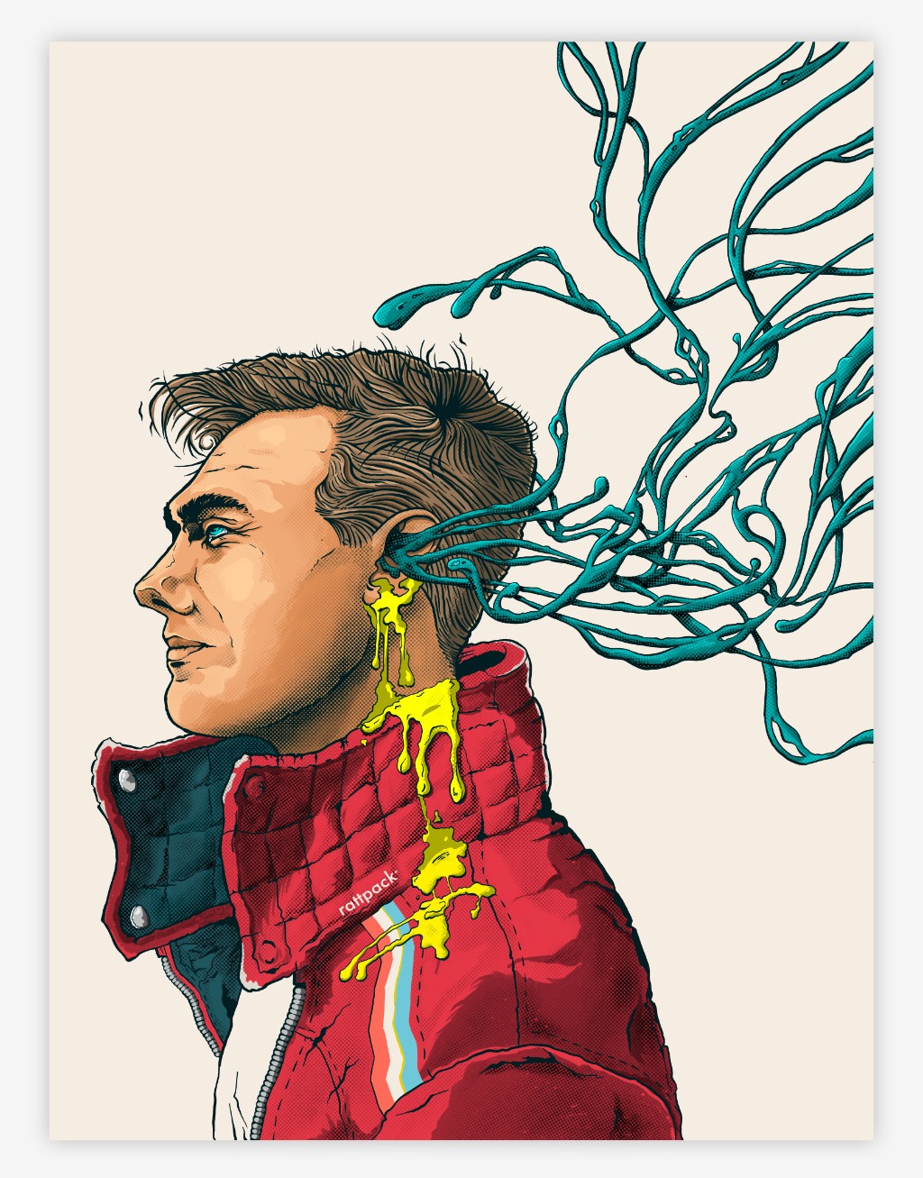 Comic style self portrait.